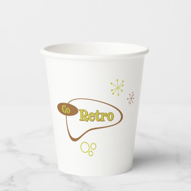 Gobelets En Papier Retro Moderne du milieu du siècle (Recto)