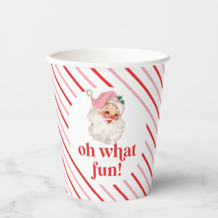 Gobelets En Papier Retro Pink Père Noël Oh Quel Amusant