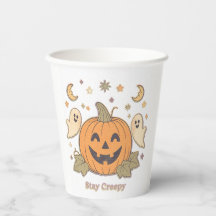 Rétro Stay Creepy Citrouille & Gentils Fantômes Ha