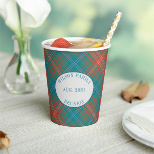Gobelets En Papier Réunion de famille Plaid Clan Wilson Tartan rustiq