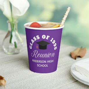 Gobelets En Papier Réunion du lycée violet fête personnalisée