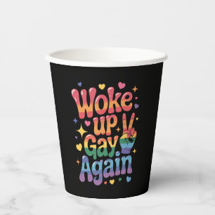 Gobelets En Papier Réveillez Gay encore Funny LGBTQ Pride Arc-en-ciel