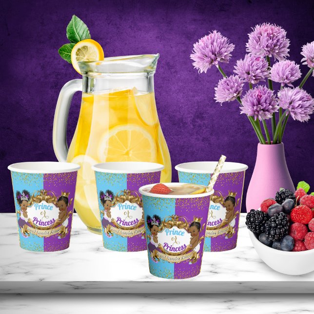 Gobelets En Papier Révélation Royale Africaine de Genre Violet & Bleu (Créateur téléchargé)