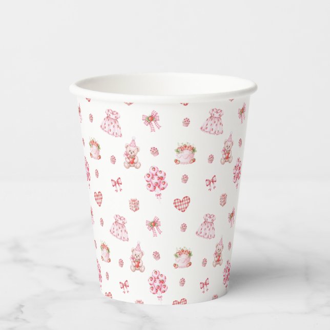 Gobelets En Papier Rêves de fraises ! (Recto)