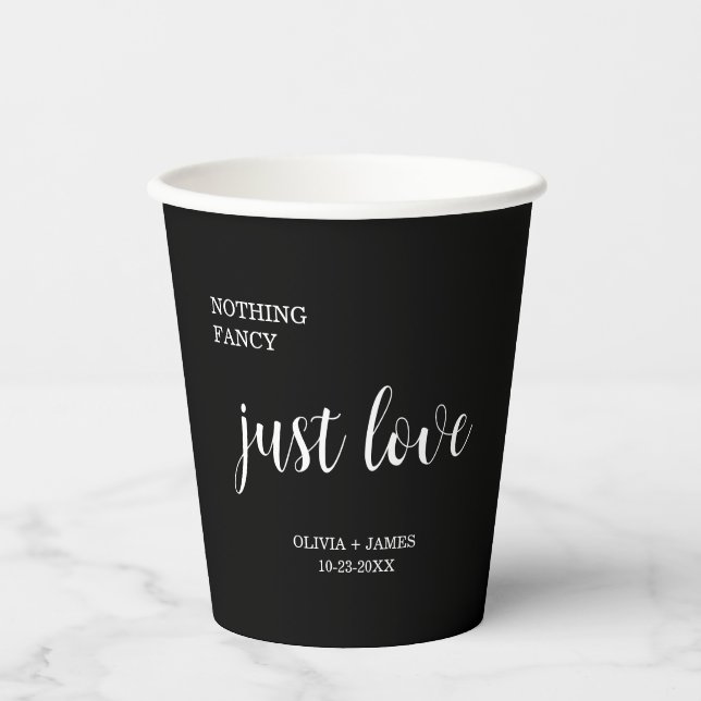 Gobelets En Papier Rien de fantaisiste, juste un mariage noir  (Recto)