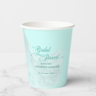 Gobelets En Papier Robe de mariée élégante et douce couleur turquoise