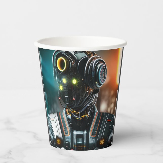 Gobelets En Papier Robot 3 tasses en papier (Recto)