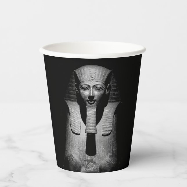 Gobelets En Papier Roi pharaon noir et blanc (Recto)