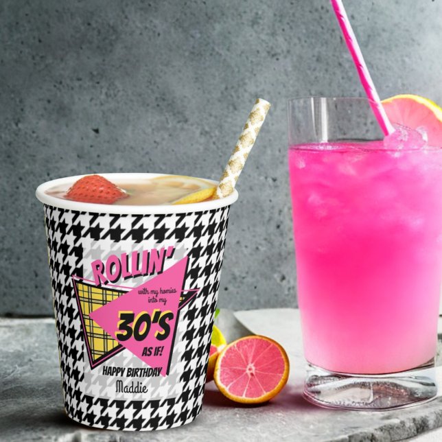 Gobelets En Papier Rollin’ avec mes amis 30e anniversaire de naissanc (Créateur téléchargé)