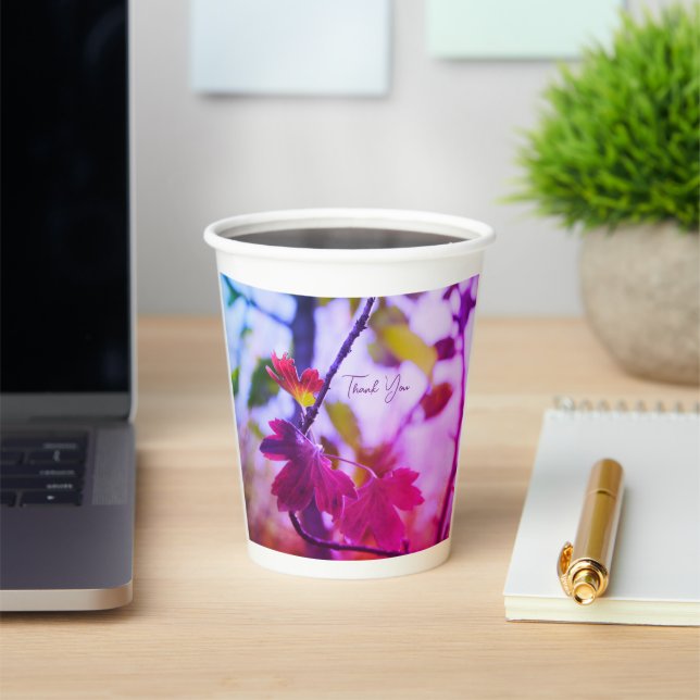 Gobelets En Papier Romantic Leaves Boho – Botanical Fantasy Thank You (Insitu)