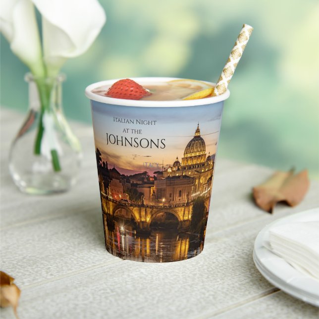 Gobelets En Papier Rome Italie Paysage (Insitu)