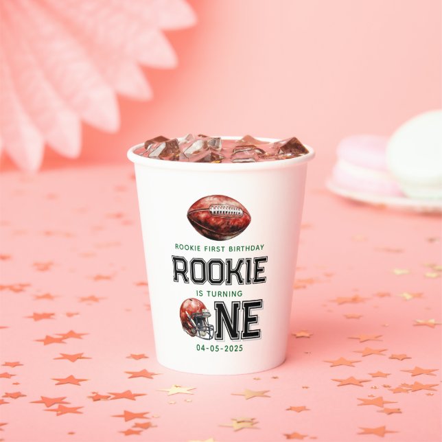 Gobelets En Papier Rookie de l'année 1er anniversaire de football gar (Insitu)