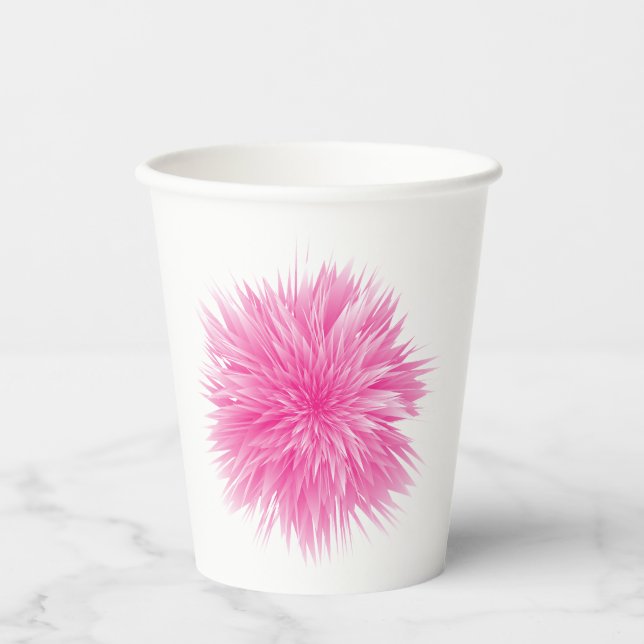 Gobelets En Papier Rose Abstraite (Recto)