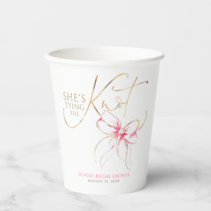 Gobelets En Papier Rose en Ruban Elle se Marie Shower de Fiançailles