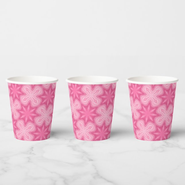 Gobelets En Papier Rose Et Blanc (Multi)