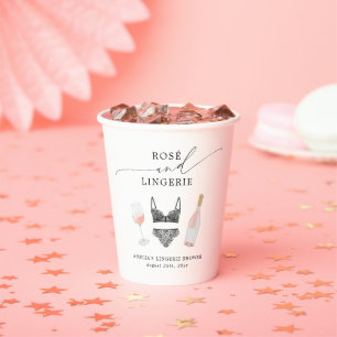 Gobelets En Papier Rosé et lingerie pour une baby shower