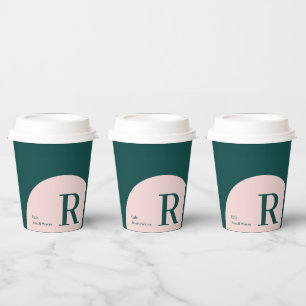 Gobelets En Papier Rose et vert Bloc de couleur Entreprise Café per