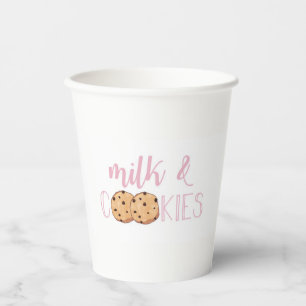 Gobelets en papier rose pour anniversaire Lait et