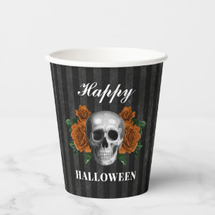 Gobelets En Papier Roses gothiques et Halloween heureux