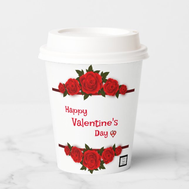 Gobelets En Papier Roses pour amoureux (Recto)