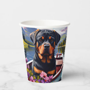 Gobelets En Papier Rottweiler sur une pédale : une aventure Pittoresq