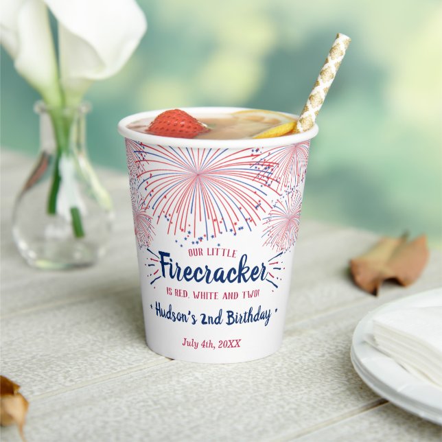 Gobelets En Papier Rouge, Blanc & Deux ! 4 juillet 2e anniversaire (Insitu)