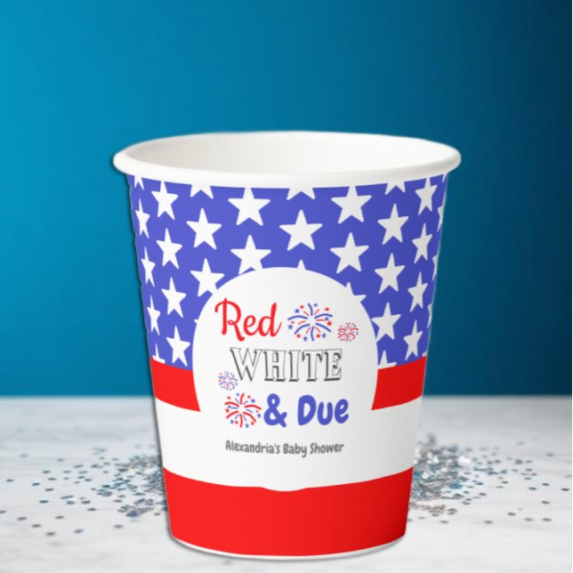 Gobelets En Papier Rouge blanc et Baby shower dû (Créateur téléchargé)