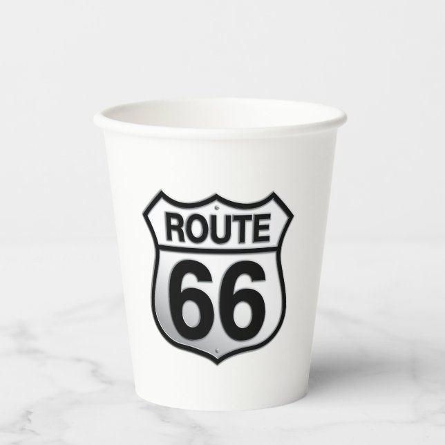 Gobelets En Papier Route 66 (Recto)