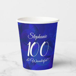 Gobelets En Papier Royal Blue 100 et merveilleuse fête d'anniversair