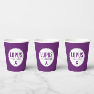 Gobelets En Papier Ruban de sensibilisation Lupus pourpre