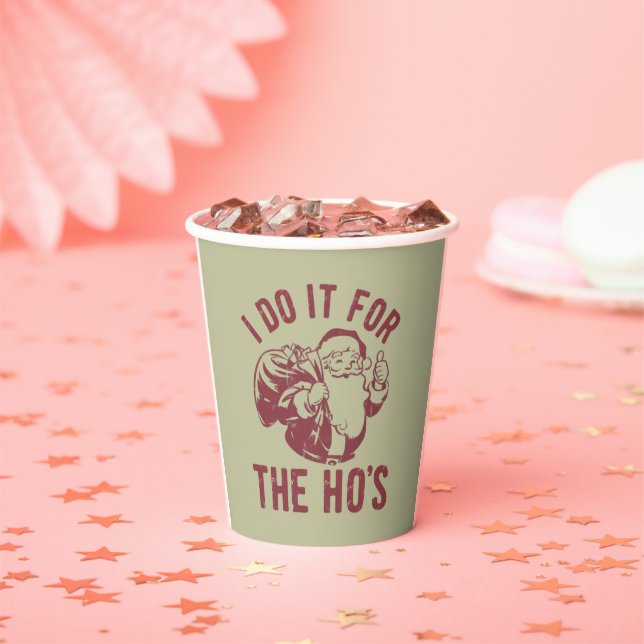 Gobelets En Papier Rude Christmas Père Noël Face Je le fais pour le h (Insitu)