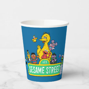 Gobelets En Papier Rue Sésame   Couleur complète avec Pals