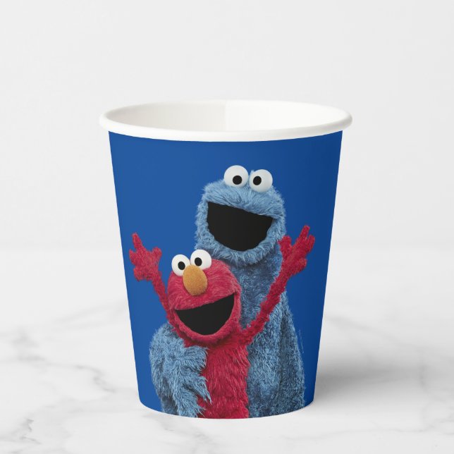 Gobelets En Papier Rue Sésame | Monstre Elmo & Cookie (Gauche)