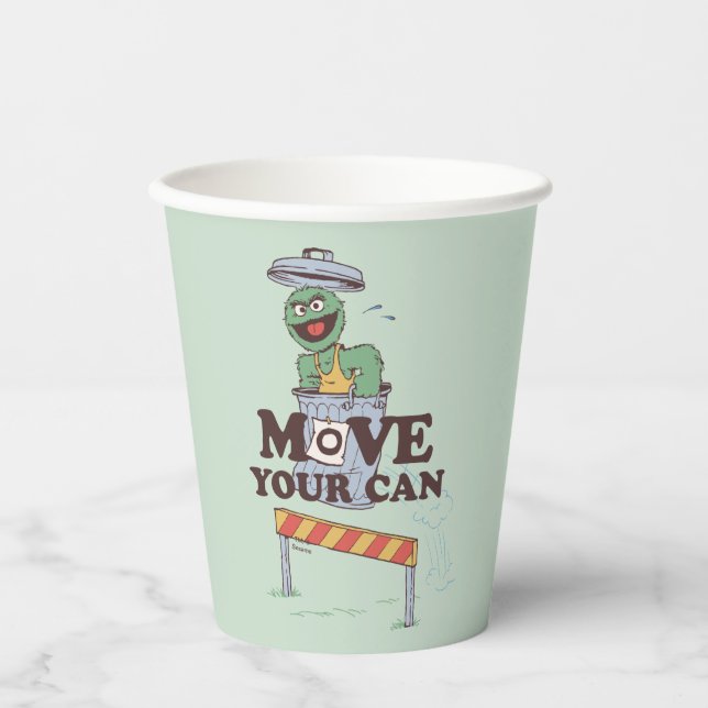 Gobelets En Papier Rue Sésame | Oscar the Grouch Move Your Can (Recto)