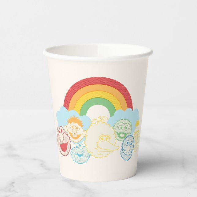 Gobelets En Papier Rue Sésame | Rainbow Graphic (Gauche)