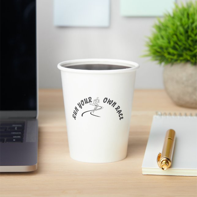 Gobelets En Papier Run Your Own Race Motivational Quote Mug | Inspira (Insitu)