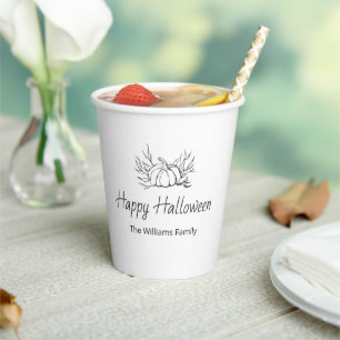 Gobelets En Papier Russe Halloween Party Simple Automne Citrouille