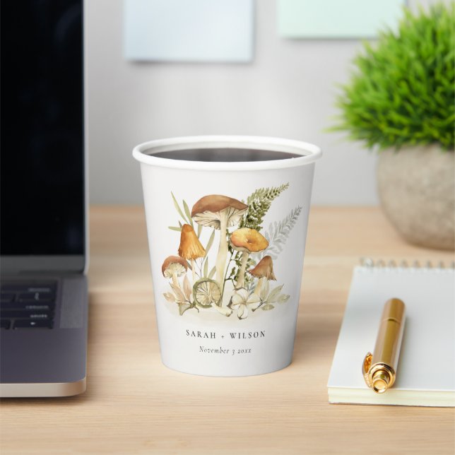 Gobelets En Papier Russe rouille Orange Champagne Fern Foliver Mariag (Insitu)