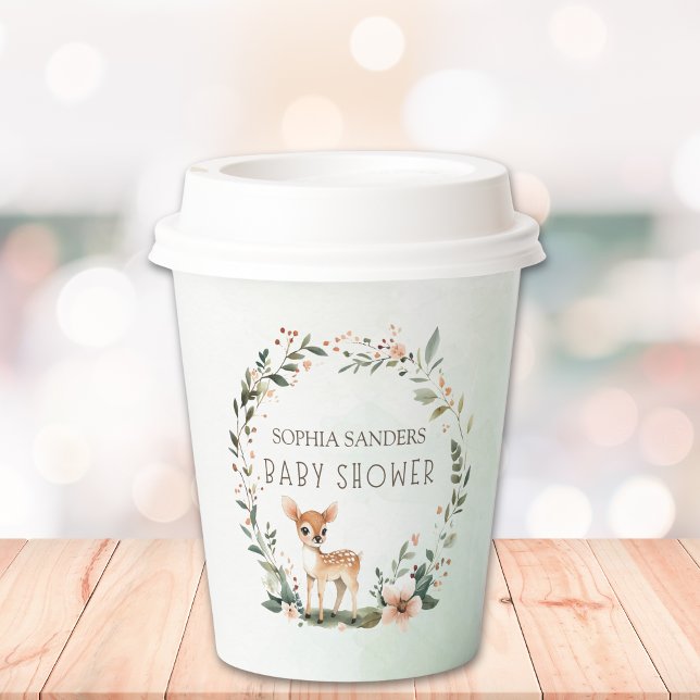 Gobelets En Papier Rustic Deer-Themed Baby Shower (Créateur téléchargé)