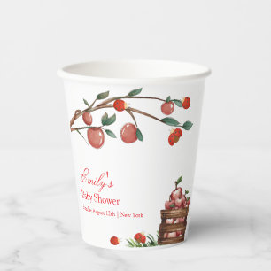 Gobelets En Papier Rustic Farm Ladybug Apple Baby shower fille