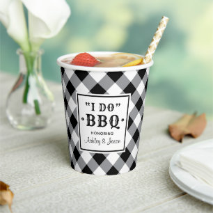 Gobelets En Papier Rustique Mariage sur mesure Monogramme I Do BBQ en