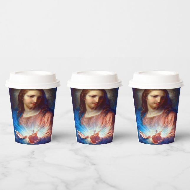 Gobelets En Papier Sacré Coeur de Jésus (Multi)