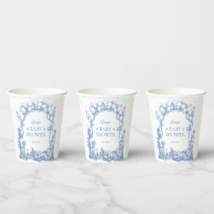 Gobelets En Papier Safari animal Dusty Blue Toile bébé garçon douche 