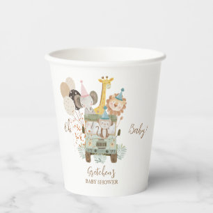 Gobelets En Papier Safari Jungle Boho Baby shower Party