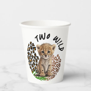Gobelets En Papier Safari Leopard Anniversaire Wild One Two Wild Part