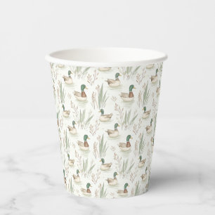 Gobelets En Papier Sage Green Lucky Duck Anniversaire Coupes de papie