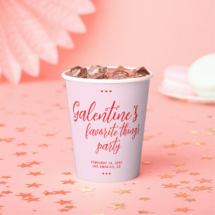 Gobelets En Papier Saint-Galentin Choses favorites Saint-Valentin