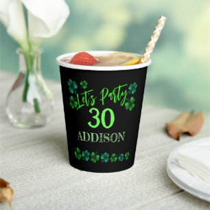 Gobelets En Papier Saint Patrick Day Anniversaire Faisons shamrock