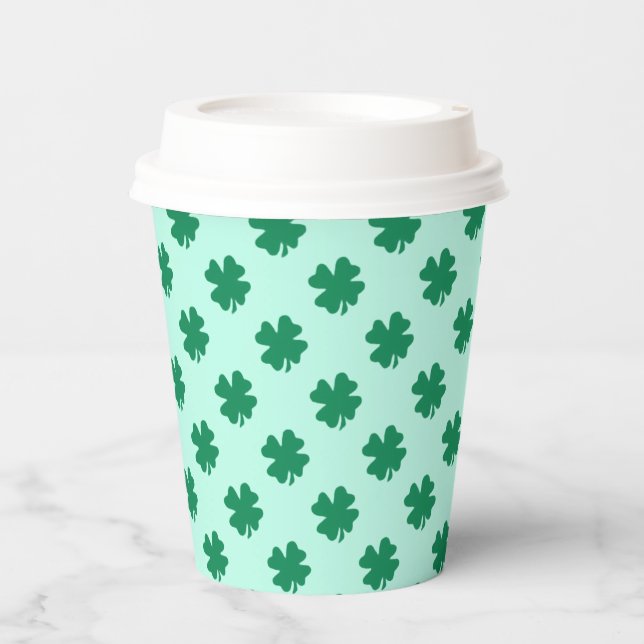 Gobelets En Papier Saint Patrick's Day Clover Feuille Motif-54601 (Recto)