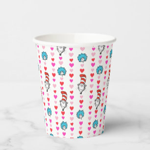 Gobelets En Papier Saint-Valentin de Dr. Seuss Motif de cœur du Cha